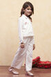 White Cotton Floral Printed Top and Pant Set image number 5