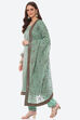 Green Organza Satin Unstitched Suit Set image number 6
