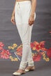 Off White Cotton Straight Printed Suit Set image number 3