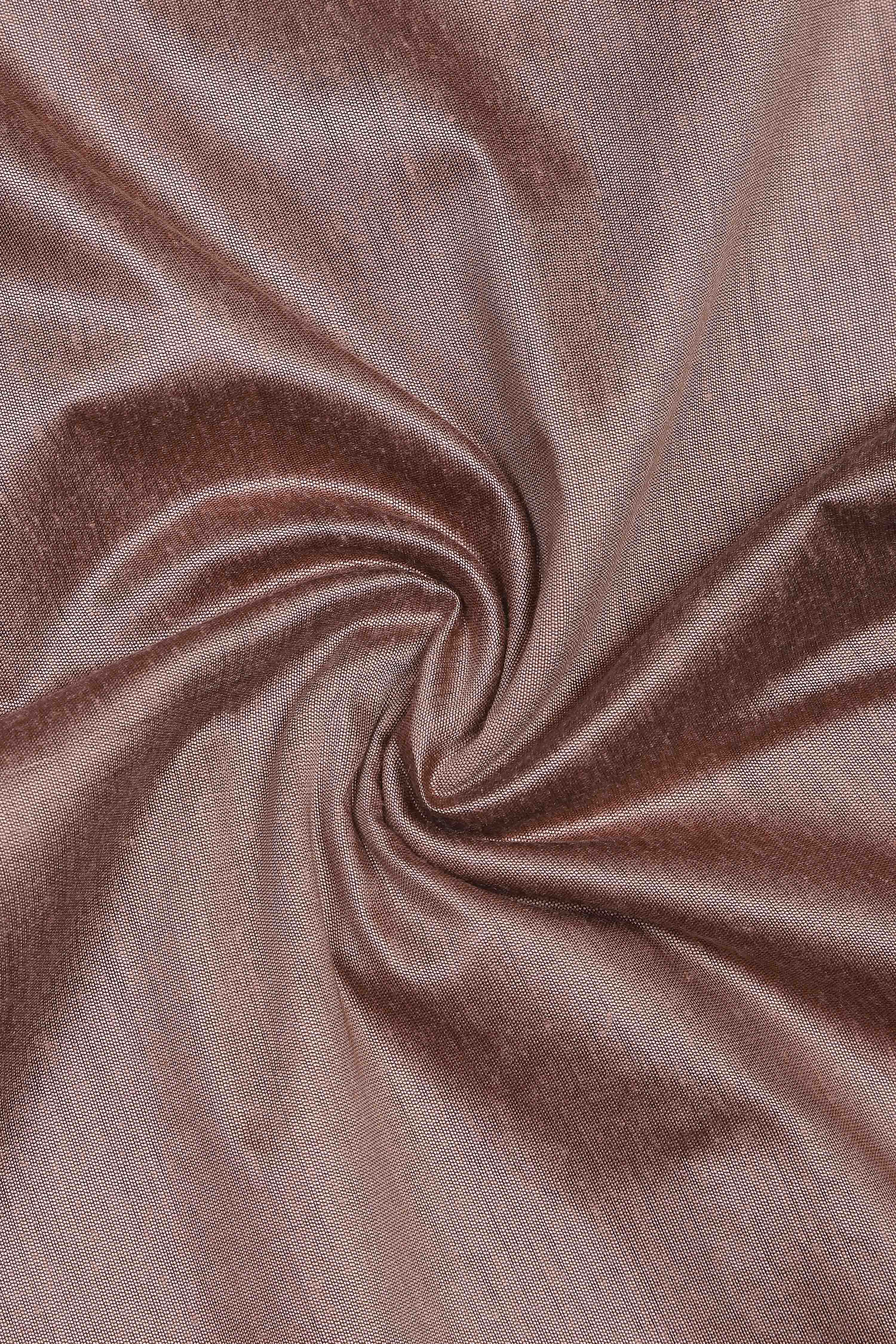 Dusty Mauve Banarasi Chanderi Banarasi Print Unstitched Suit Set image number 2