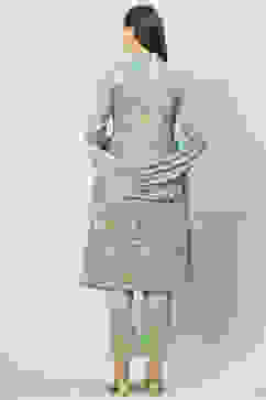 Green Crepe Unstitched Suit Set image number 4