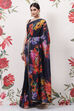 Indigo Cotton Silk Printed Saree image number 0