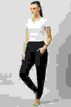 Black Viscose Relaxed Joggers image number 5