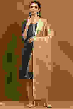 Gold-Toned Poly Silk Yarn-Dyed Festive Dupatta image number 0