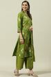 Mehndi Cotton Straight Kurta Palazzo Suit Set image number 0