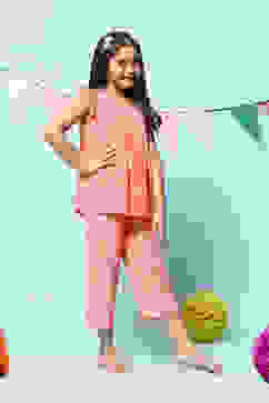 Coral Rayon Printed Sleepwear image number 5