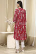 Black Cotton Printed A-Line Kurta image number 3