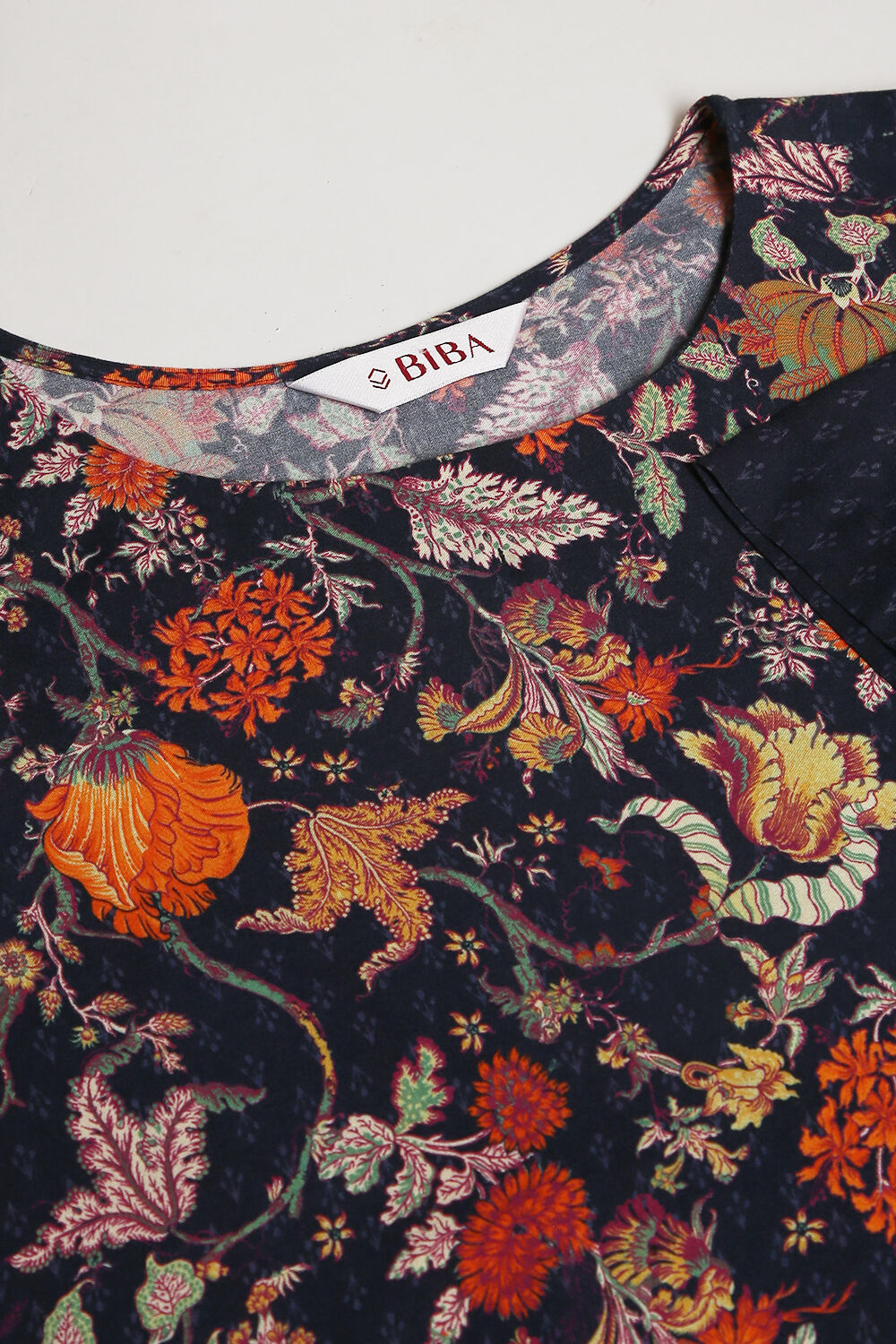 Navy Rayon Asymmetric Kurta Palazzo Suit Set image number 1