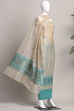 Blue Cotton Jamdani Unstitched Suit Set image number 4