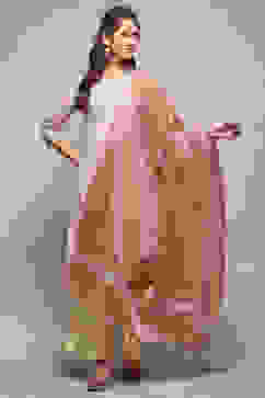 Rose Pink Yard-Dyed Dupatta image number 2