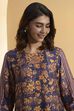 Violet Nylon Viscose Printed C-ord Set image number 1