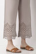 Grey Cotton Straight Palazzos image number 8