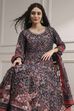 Black Cotton Fitted Anarkali Suit Set image number 0