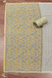 Yellow Cotton Printed Unstitched Kurta Set image number 3