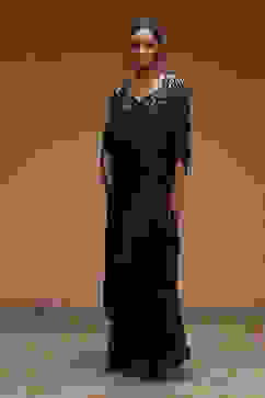 Black Modal Satin Pre-Draped Saree image number 5