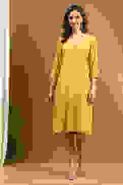 Mustard Yellow Solid Straight Kurta image number 5