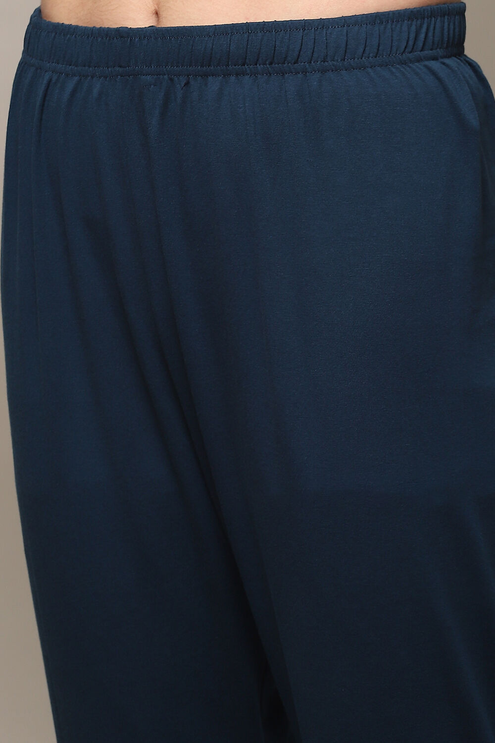 Navy Cotton Blend Straight 2 Piece Set image number 2