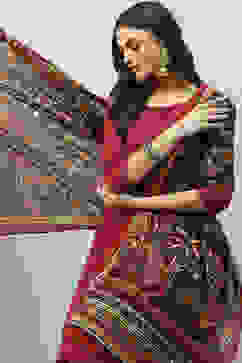 Maroon Cotton Straight Kurta Palazzo Suit Set image number 0