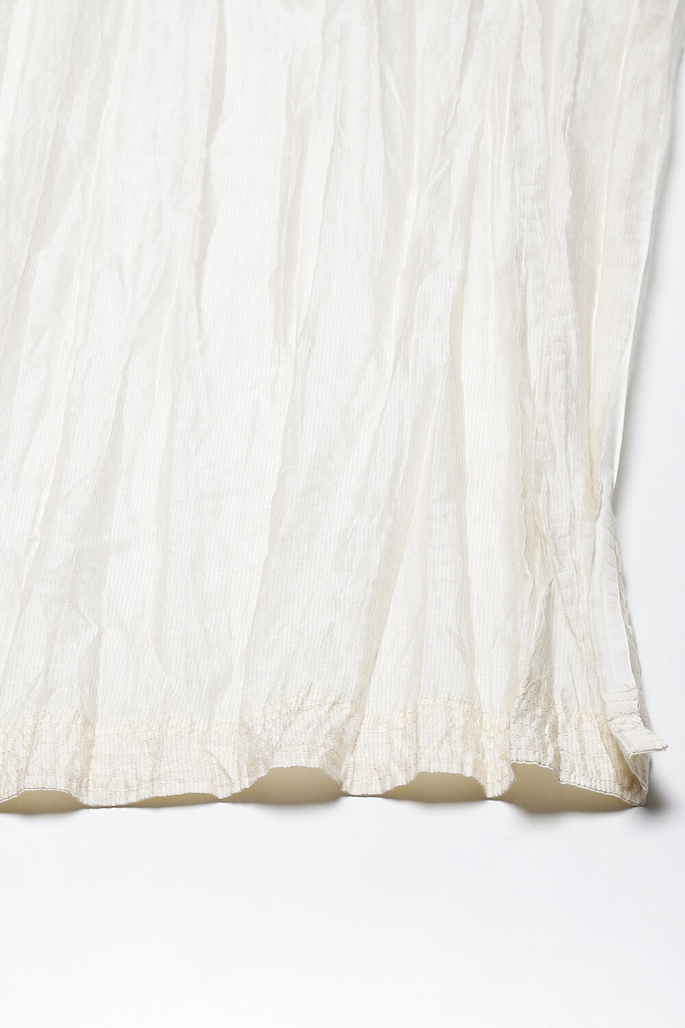 Off White Cotton Silk Straight Printed Suit Set image number 2