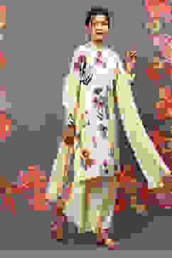 Rohit Bal Off White Cotton Blend Straight Kurta Suit Set image number 6