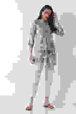 Off White Cotton Slim Pants image number 0