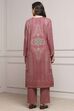 Pink Polyester Straight Printed Kurta Set image number 4