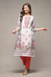 Yellow LIVA Straight Printed Kurta image number 0