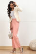 Beige Solid Stretchable Relaxed Fit Pants image number 0