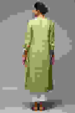 Green Rayon Straight Printed Kurta image number 3