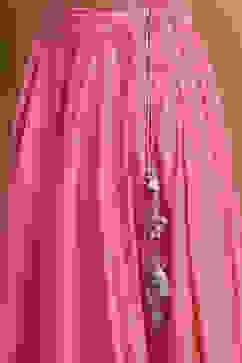 Coral Cotton Blend Embroidered Lehenga Set image number 2