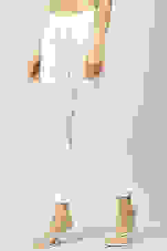 Off White Cotton Embroidered Pants image number 2