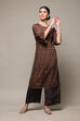 Brown Art Silk Straight Kurta Palazzo Suit Set image number 0