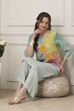Green Abstract Printed Straight Suit Set image number 0