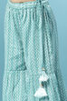 Sea Green Cotton Flared Kurta Garara Suit Set image number 2