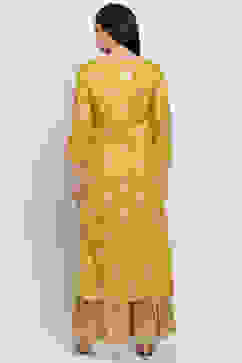 Yellow Viscose Straight Kurta image number 5