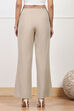 Beige Solid Relaxed Fit Pants image number 5
