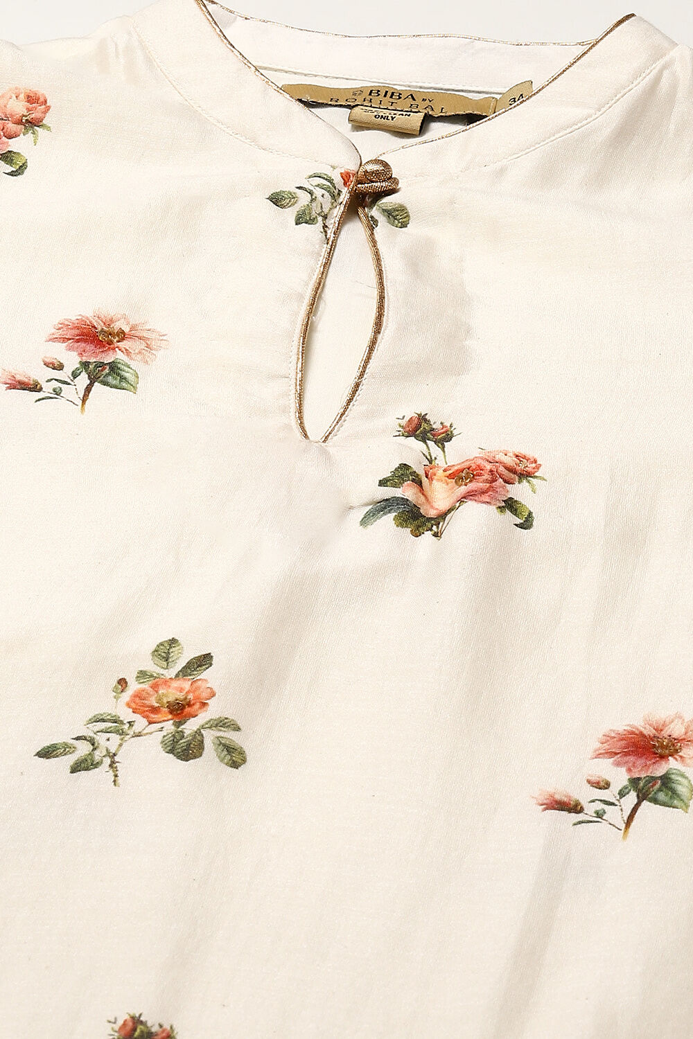 Cream Cotton Blend Straight Kurta Suit Set image number 1