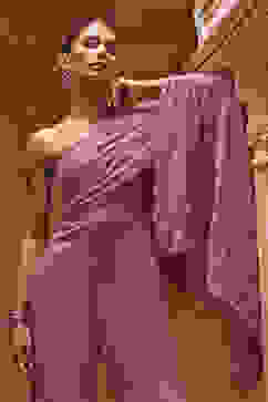 Rose Pink Georgette Heavy Beaded Embroidery Jumpsuit image number 0