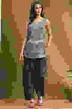 Sage Green Hand-Block Printed Straight Co-ord Set image number 8