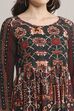 Rust Cotton Blend Flared Printed Dress image number 1