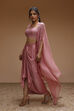 Rose Pink Viscose Organza Fusion Skirt Set image number 3