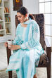 Blue Cotton Blend Digital Print Unstitched Suit Set  image number 0