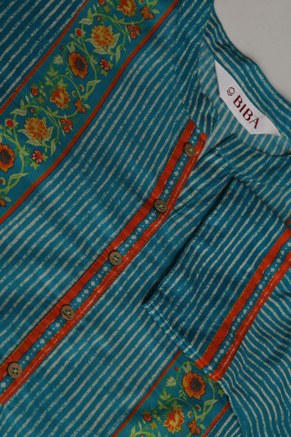 Turquoise Cotton A-Line Kurta Palazzo Suit Set image number 1