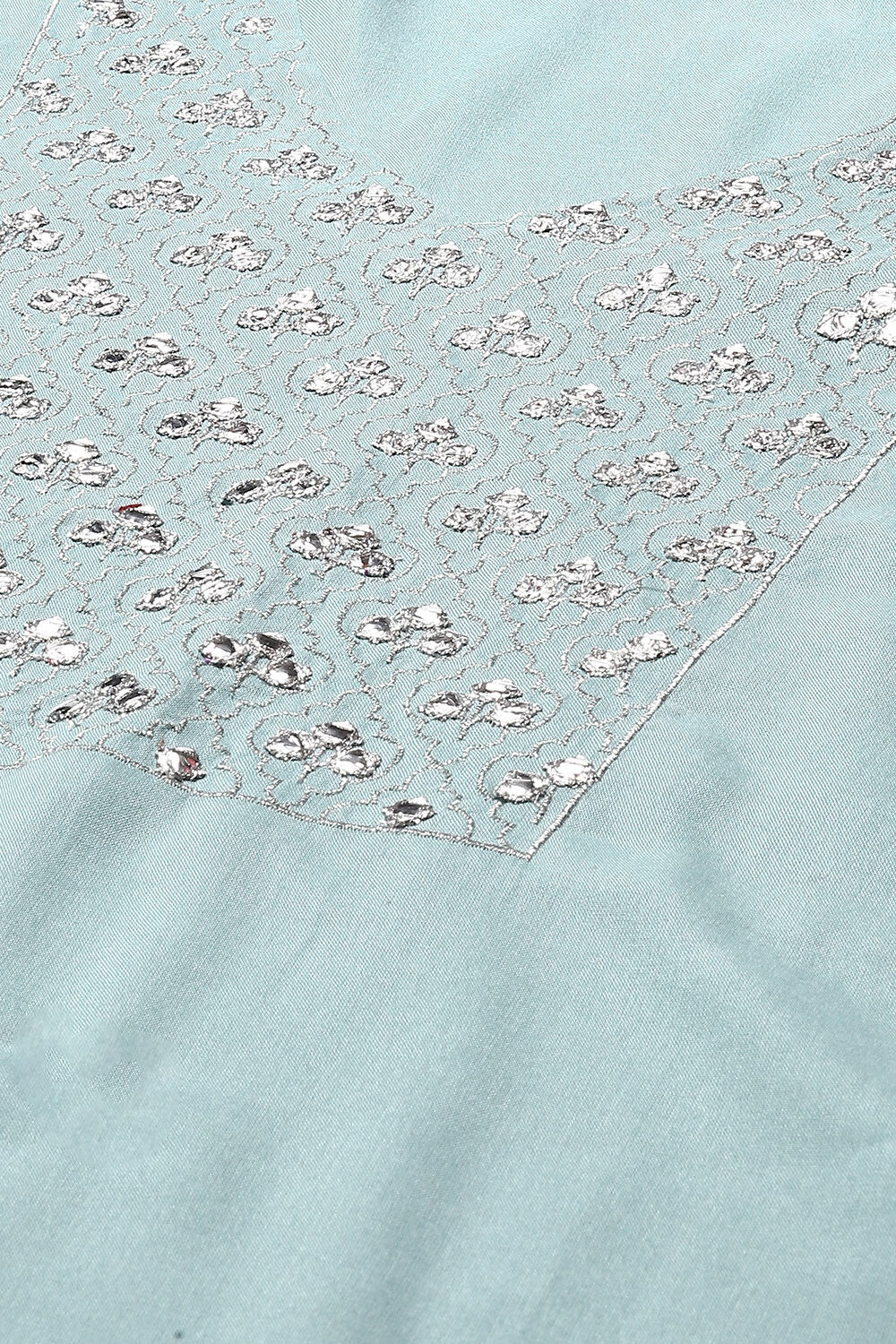 Powder Blue Rayon Straight Kurta Pants Suit Set image number 1