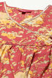 Red Cotton Flared Printed Kurta Set image number 1