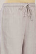 Grey & Purple Cotton 3-Piece Kurta Set With Ikkat Jacket image number 2