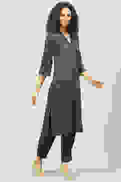 Forest Green Cotton Straight 2 Piece Set image number 5