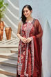 Maroon Printed Straight Kurta & Palazzo Suit Set image number 6