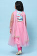 Pink Net Anarkali Kurta and Churidar Suit Set image number 5