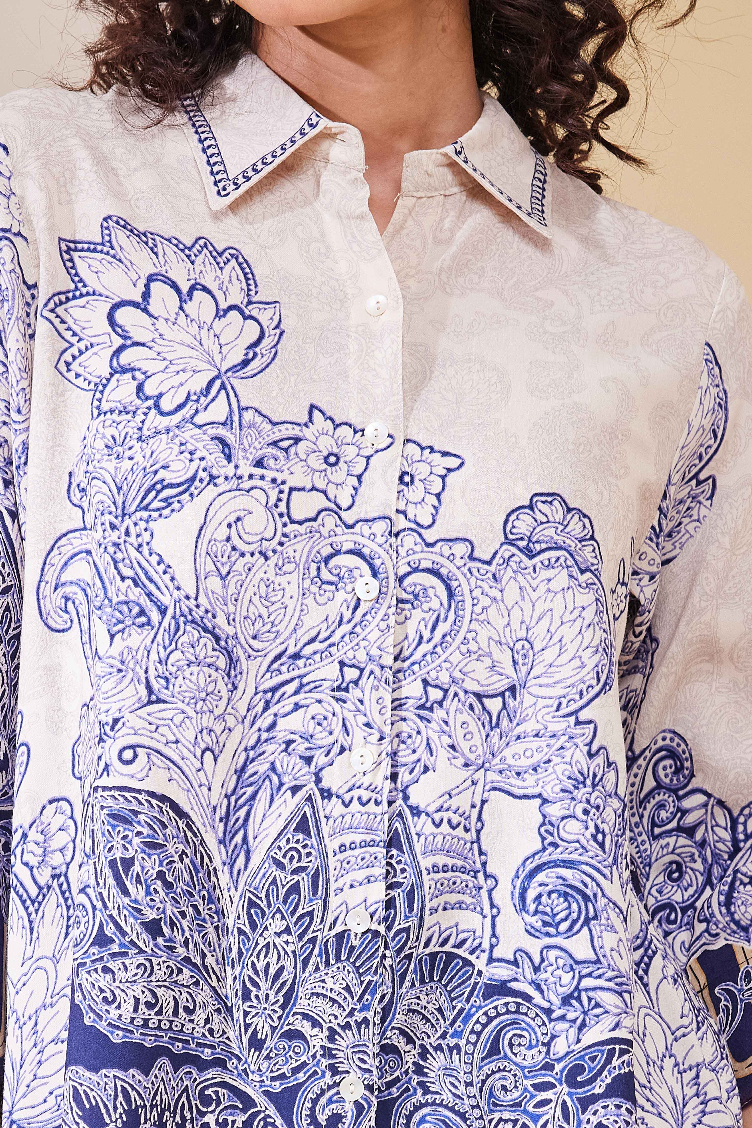 Blue Viscose Rayon Straight Kurta image number 1